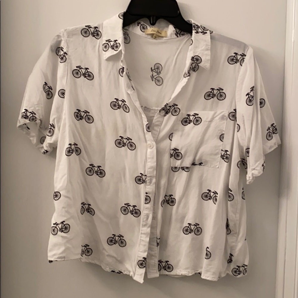 Love notes cropped button down